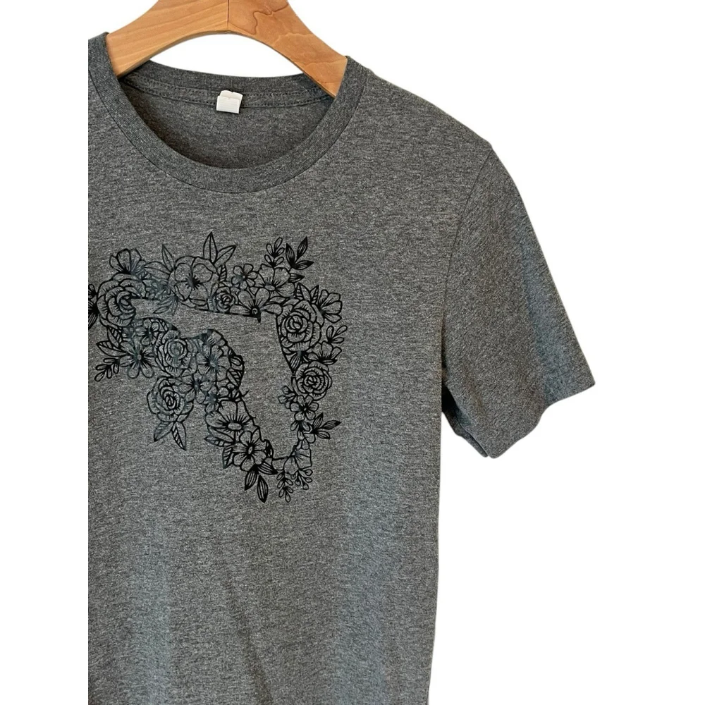 Florida Graphic Tee Shirt Womens Souvenir T-Shirt Gray - Picture 3 of 7